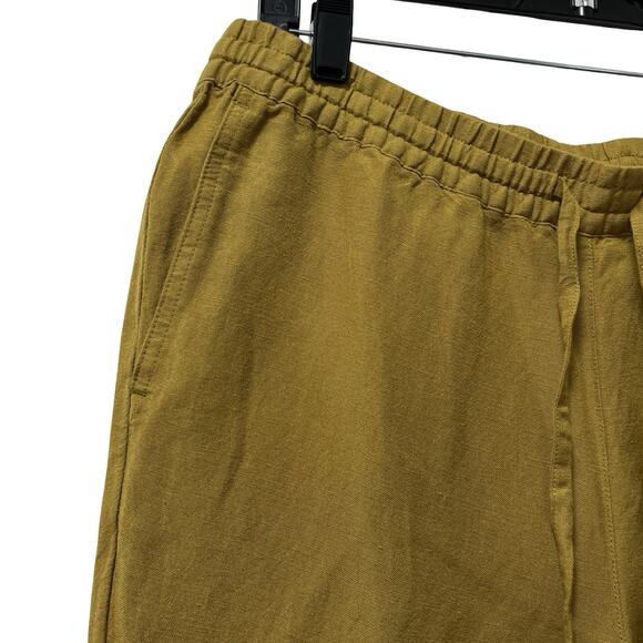 J Jill Womens Linen Blend Drawstring Ankle Pants Size S Mustard Coastal Vacay - Picture 5 of 8